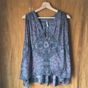 Free People Drapey Swing Sleeveless Blouse Top